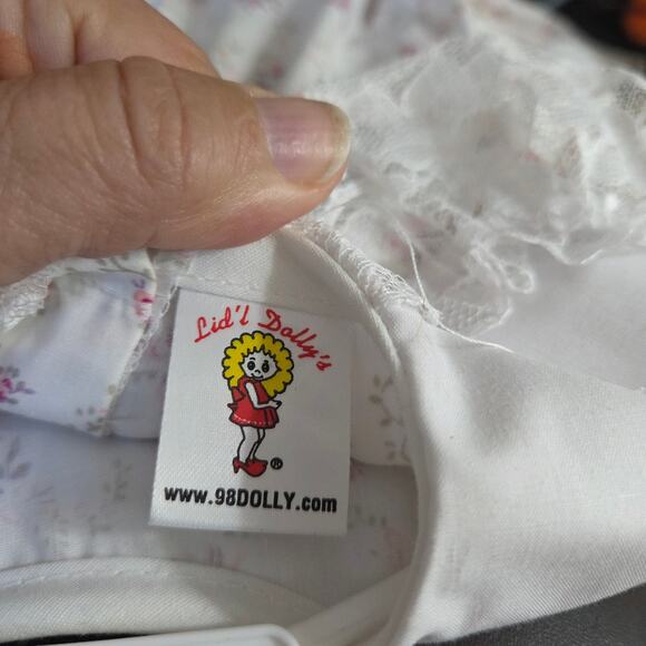NWOT Lid'l Dolly's Flouncie White Pink Roses Ruffled Pageant Dress Pageant 2T - Picture 5 of 6